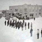 Home Guard in front of Corner Drug, WWII